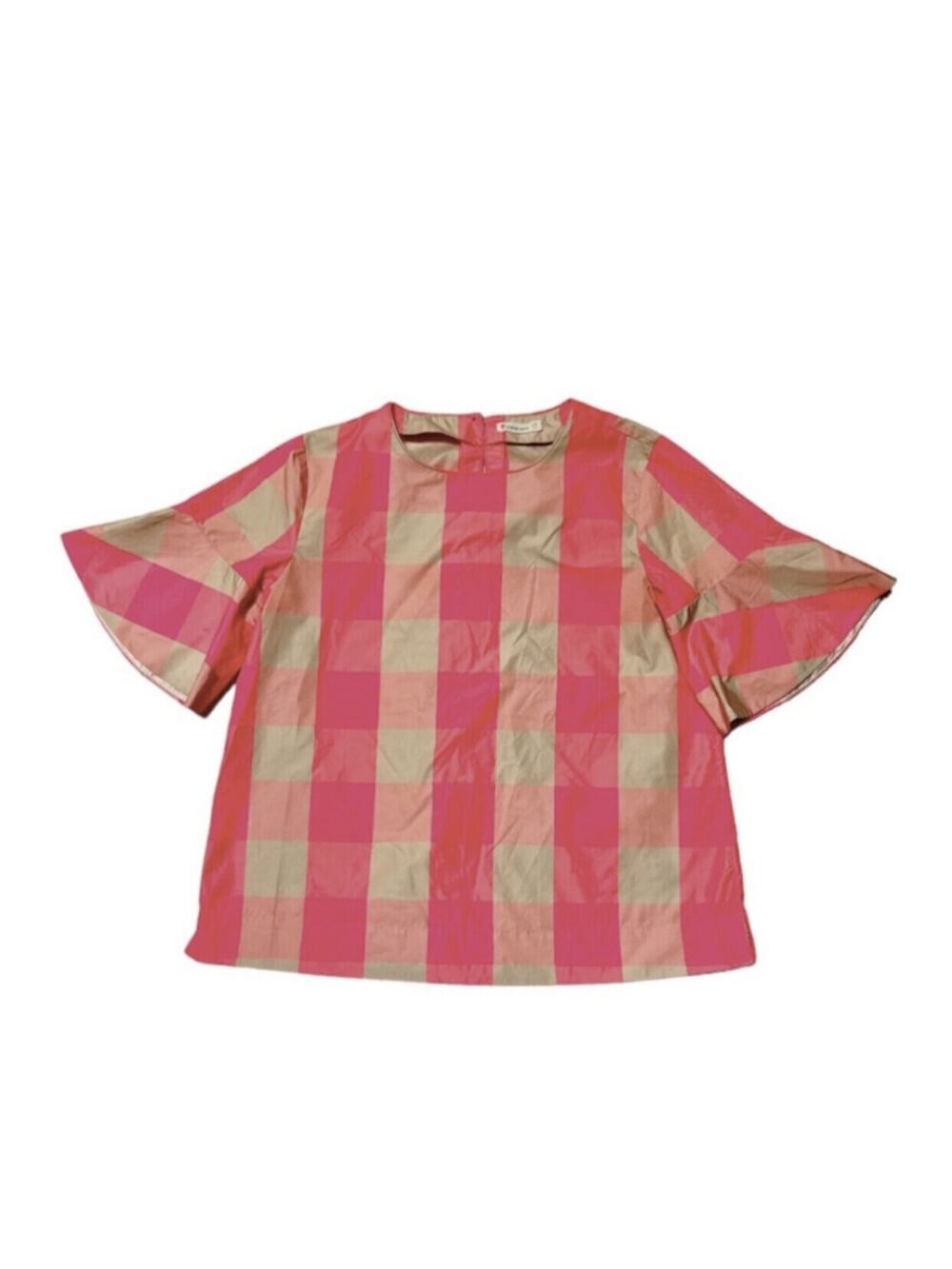 Crewcuts Neon Check Party Top Size 10